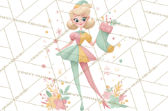 Mid Century Christmas Elf PNG, Retro Holiday Clipart Product Image 5