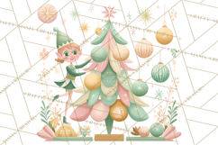 Mid Century Christmas Elf PNG, Retro Holiday Clipart Product Image 2