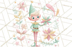 Mid Century Christmas Elf PNG, Retro Holiday Clipart Product Image 2