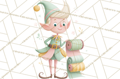 Mid Century Christmas Elf PNG, Retro Holiday Clipart Product Image 3