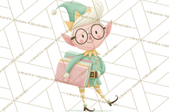 Mid Century Christmas Elf PNG, Retro Holiday Clipart Product Image 4