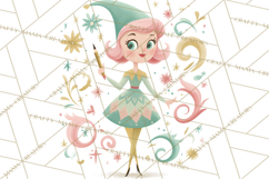 Mid Century Christmas Elf PNG, Retro Holiday Clipart Product Image 5