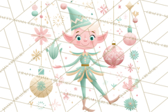 Mid Century Christmas Elf PNG, Retro Holiday Clipart Product Image 2