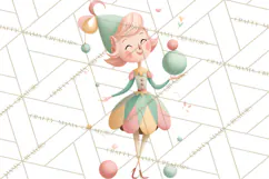 Mid Century Christmas Elf PNG, Retro Holiday Clipart Product Image 3