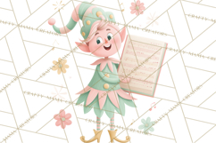 Mid Century Christmas Elf PNG, Retro Holiday Clipart Product Image 4
