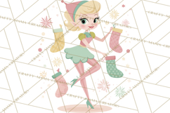 Mid Century Christmas Elf PNG, Retro Holiday Clipart Product Image 3