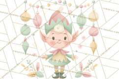 Mid Century Christmas Elf PNG, Retro Holiday Clipart Product Image 5