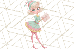 Mid Century Christmas Elf PNG, Retro Holiday Clipart Product Image 3