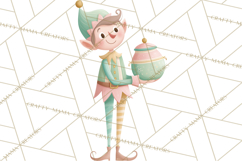 Mid Century Christmas Elf PNG, Retro Holiday Clipart Product Image 5