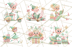 Mid Century Christmas Elf PNG, Retro Holiday Clipart Product Image 8