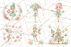 Mid Century Christmas Elf PNG, Retro Holiday Clipart Product Image 6