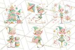Mid Century Christmas Elf PNG, Retro Holiday Clipart Product Image 7