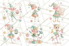 Mid Century Christmas Elf PNG, Retro Holiday Clipart Product Image 9