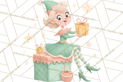 Mid Century Christmas Elf PNG, Retro Holiday Clipart Product Image 4