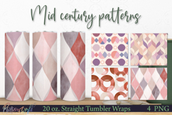 Retro Tumbler Wraps | Mid Century geometric | soft pink Product Image 1