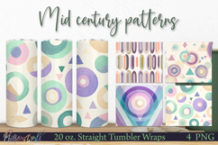 Retro Tumbler Wraps | Mid Century circles &amp; triangles lilac Product Image 1