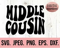 Cousin SVG - Matching Cousin Crew Design - Cousin Retro Wavy Product Image 7