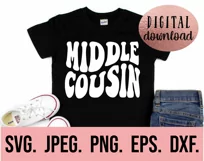 Cousin SVG - Matching Cousin Crew Design - Cousin Retro Wavy Product Image 6