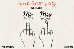 Bachelorette Party Line Art Clipart Bride SVG PNG EPS Product Image 1