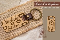 Middle Sister Laser Cut Keychain Product Image 1