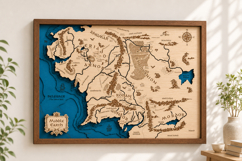 Midle Earth 3D Wooden Map Laser Cut Files Product Image 2