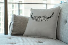Midnight Black Rose bouquets &amp; bull skull boho tribal decor Product Image 9