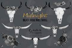 Midnight Black Rose bouquets &amp; bull skull boho tribal decor Product Image 14