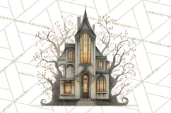 Art Nouveau Halloween Png, Spooky Halloween Clipart Product Image 2