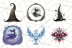 Art Nouveau Halloween Png, Spooky Halloween Clipart Product Image 2
