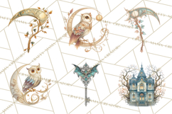 Art Nouveau Halloween Png, Spooky Halloween Clipart Product Image 3