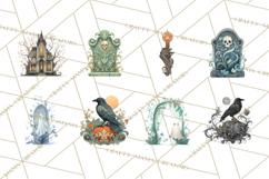 Art Nouveau Halloween Png, Spooky Halloween Clipart Product Image 4