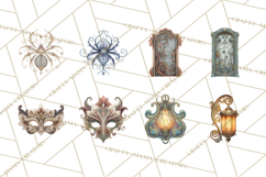 Art Nouveau Halloween Png, Spooky Halloween Clipart Product Image 6