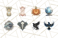 Art Nouveau Halloween Png, Spooky Halloween Clipart Product Image 8