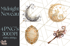 Art Nouveau Halloween Png, Spooky Halloween Clipart Product Image 1