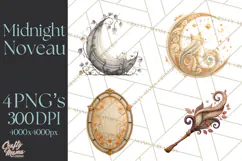 Art Nouveau Halloween Png, Spooky Halloween Clipart Product Image 1