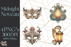 Art Nouveau Halloween Png, Spooky Halloween Clipart Product Image 1