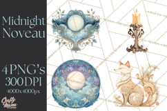 Art Nouveau Halloween Png, Spooky Halloween Clipart Product Image 1