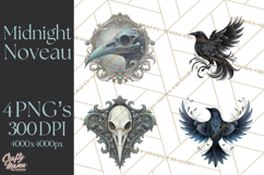 Art Nouveau Halloween Png, Spooky Halloween Clipart Product Image 1