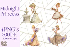 Midnight Princess Fairy Tale Royal Ball PNG Clipart Product Image 1