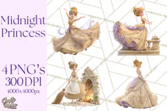 Midnight Princess Fairy Tale Royal Ball PNG Clipart Product Image 1