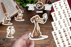 Midnight Reading Dog Sticker Product Image 1