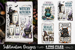 Magic Witchy Kitchen Towels PNG Sublimation Designs 4 Files Product Image 2