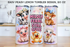 Mildly Feral Still Cute 20oz Tumbler Wrap PNG, Farm Animals Product Image 1