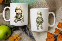 Baby Military Army Watercolor Sublimation Clipart Product Image 7