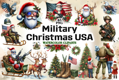 Military Christmas USA watercolor Product Image 1