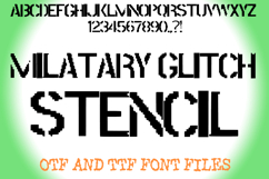 Military Glitch Stencil Lettering ABC Font Typography Text by Squeeb Creative