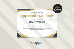 Military Service Appreciation Certificate Custom Templates Product Image 2