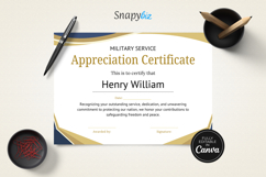 Military Service Appreciation Certificate Custom Templates Product Image 10