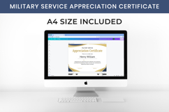Military Service Appreciation Certificate Custom Templates Product Image 7