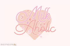 Milk Aholic Baby Girl SVG T-shirt Design Product Image 1